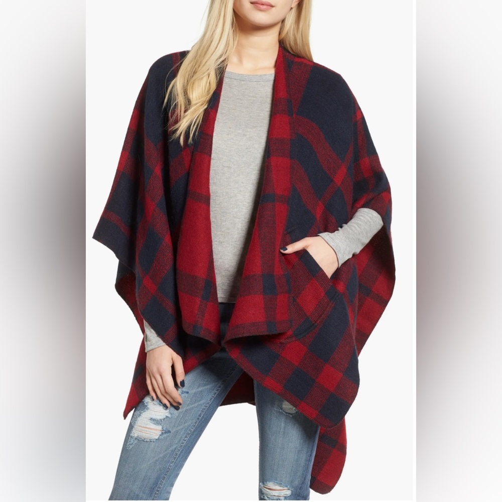 BP Nordstrom Buffalo Plaid Cape
